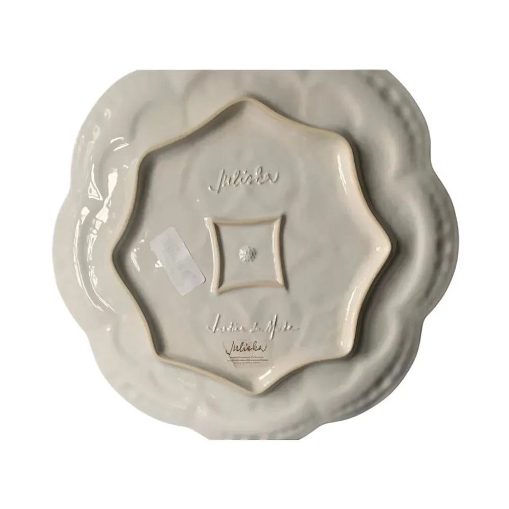 JULISKA JARDINS DU MONDE WHITEWASH CHARGER PLATE PLATTER -DISCONTINUED